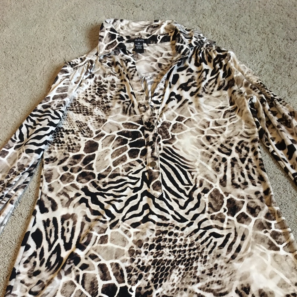 Button Up Animal Print Top